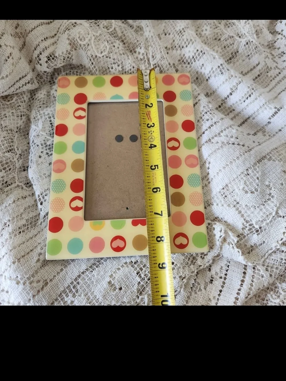 Colorful Polka Dot Heart Picture Frame
